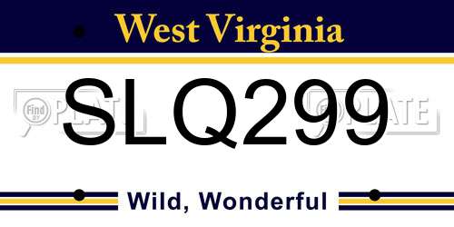 SLQ299 West Virginia License Plate