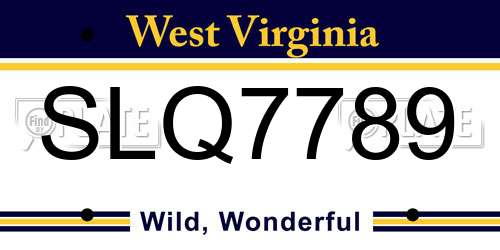 SLQ7789 West Virginia License Plate