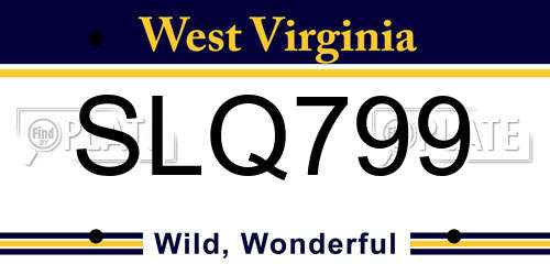 SLQ799 West Virginia License Plate