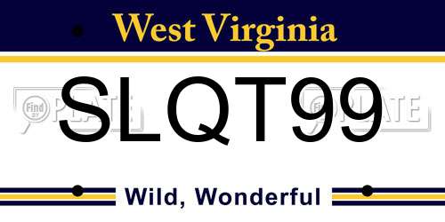 SLQT99 West Virginia License Plate