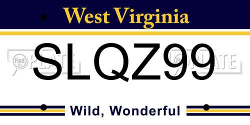 SLQZ99 West Virginia License Plate