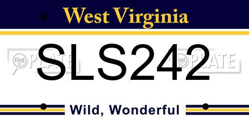 SLS242 West Virginia License Plate