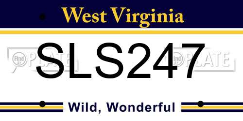 SLS247 West Virginia License Plate