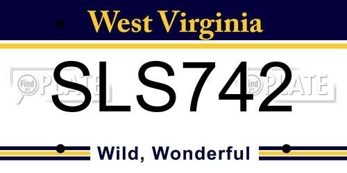 SLS742 West Virginia License Plate