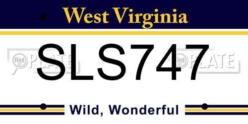 SLS747 West Virginia License Plate