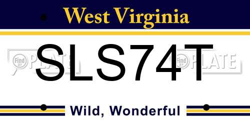 SLS74T West Virginia License Plate