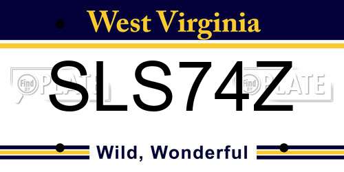 SLS74Z West Virginia License Plate