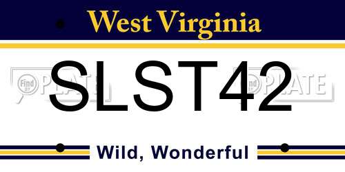 SLST42 West Virginia License Plate