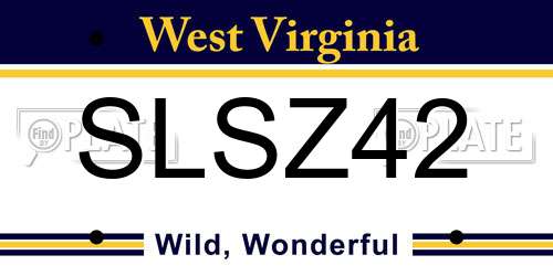 SLSZ42 West Virginia License Plate