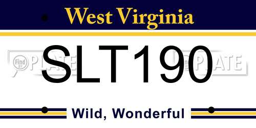 SLT190 West Virginia License Plate