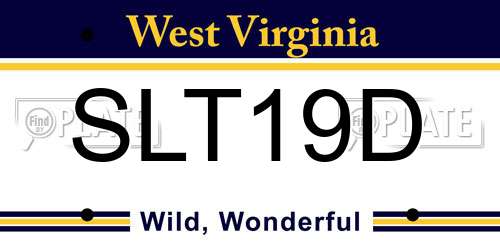 SLT19D West Virginia License Plate