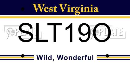 SLT19O West Virginia License Plate