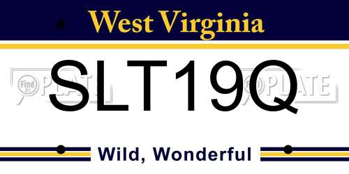 SLT19Q West Virginia License Plate