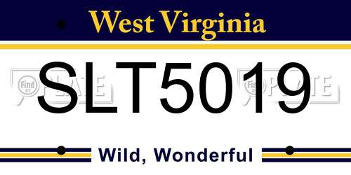 SLT5019 West Virginia License Plate
