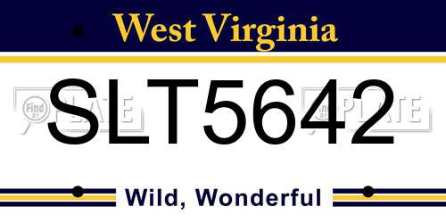 SLT5642 West Virginia License Plate