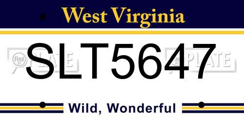 SLT5647 West Virginia License Plate