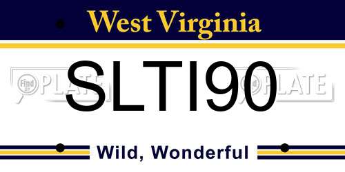 SLTI90 West Virginia License Plate