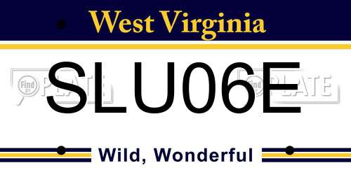 SLU06E West Virginia License Plate