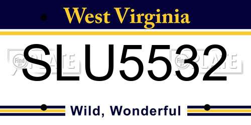 SLU5532 West Virginia License Plate
