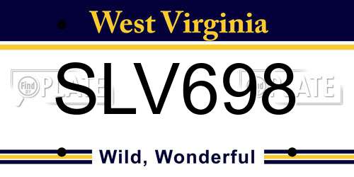 SLV698 West Virginia License Plate