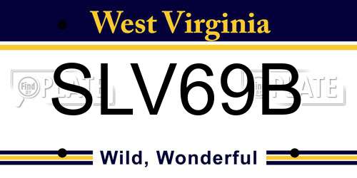 SLV69B West Virginia License Plate