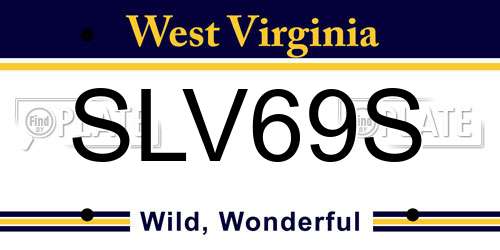 SLV69S West Virginia License Plate