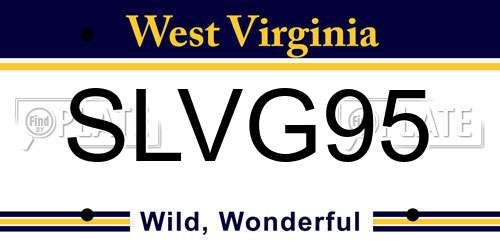 SLVG95 West Virginia License Plate