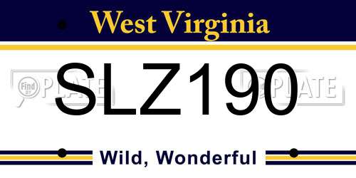 SLZ190 West Virginia License Plate
