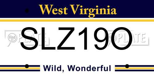 SLZ19O West Virginia License Plate