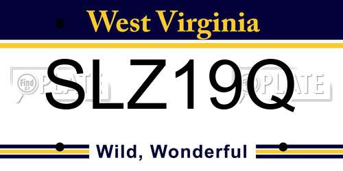 SLZ19Q West Virginia License Plate