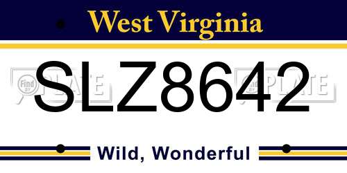 SLZ8642 West Virginia License Plate