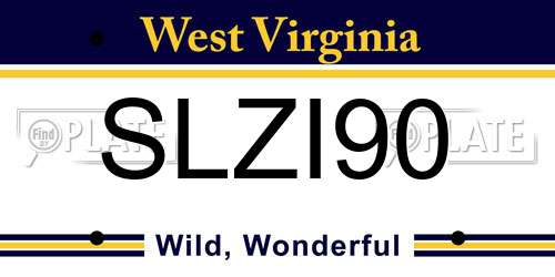 SLZI90 West Virginia License Plate