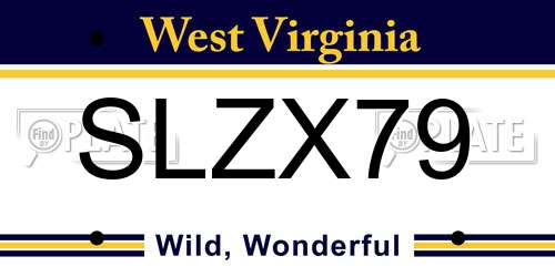 SLZX79 West Virginia License Plate