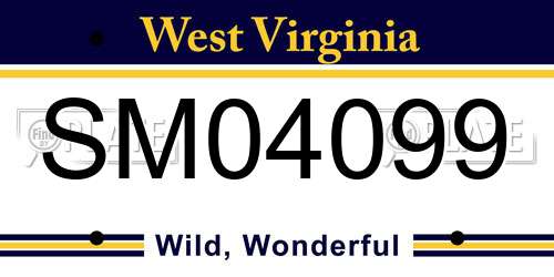 SM04099 West Virginia License Plate
