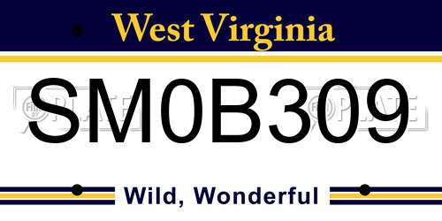 SM0B309 West Virginia License Plate