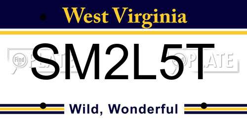 SM2L5T West Virginia License Plate