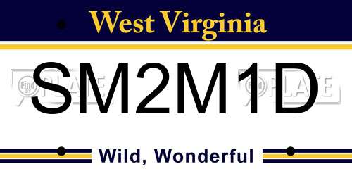 SM2M1D West Virginia License Plate