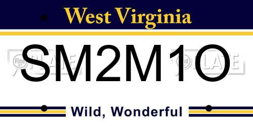 SM2M1O West Virginia License Plate