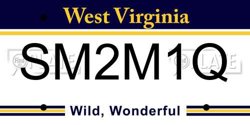 SM2M1Q West Virginia License Plate
