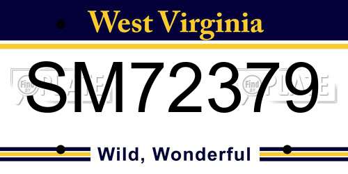 SM72379 West Virginia License Plate
