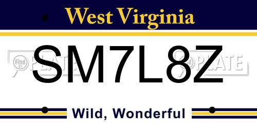 SM7L8Z West Virginia License Plate