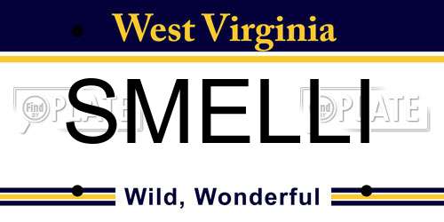 SMELLI West Virginia License Plate