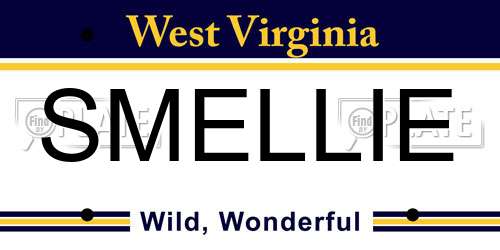 SMELLIE West Virginia License Plate
