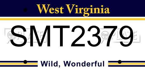 SMT2379 West Virginia License Plate