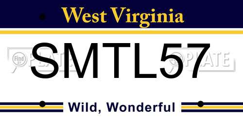 SMTL57 West Virginia License Plate