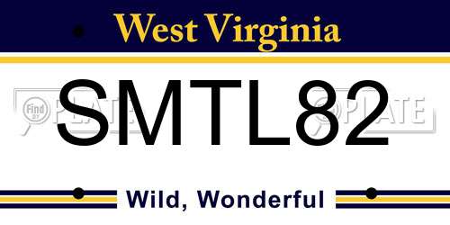 SMTL82 West Virginia License Plate