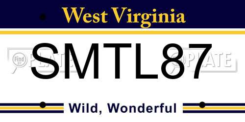 SMTL87 West Virginia License Plate