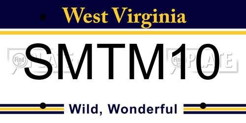 SMTM10 West Virginia License Plate