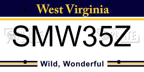 SMW35Z West Virginia License Plate