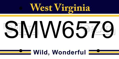 SMW6579 West Virginia License Plate